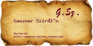 Gaszner Szirén névjegykártya